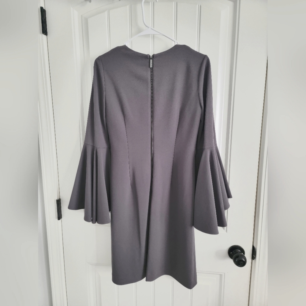 Calvin Klein Solid Sheath With Cascading Bell Sle… - image 2